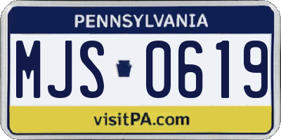 PA license plate MJS0619