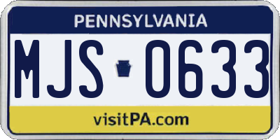 PA license plate MJS0633