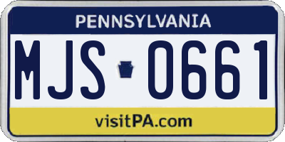 PA license plate MJS0661