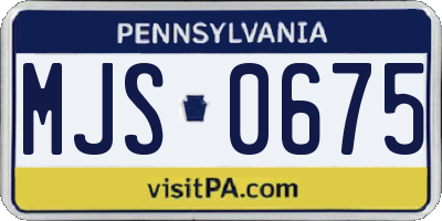 PA license plate MJS0675