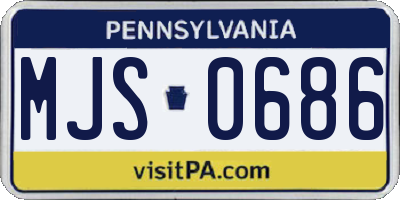PA license plate MJS0686