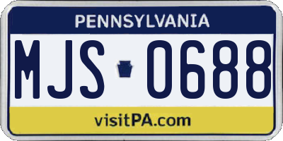 PA license plate MJS0688