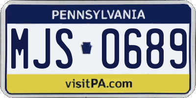 PA license plate MJS0689