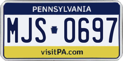 PA license plate MJS0697