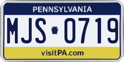 PA license plate MJS0719