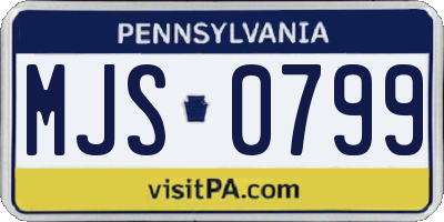 PA license plate MJS0799