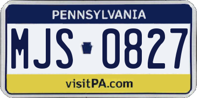 PA license plate MJS0827