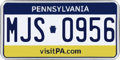 PA license plate MJS0956