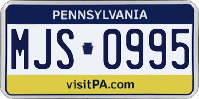 PA license plate MJS0995