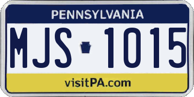 PA license plate MJS1015