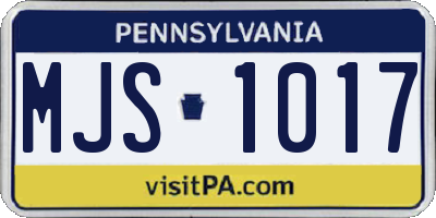 PA license plate MJS1017