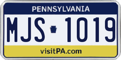 PA license plate MJS1019