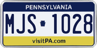 PA license plate MJS1028
