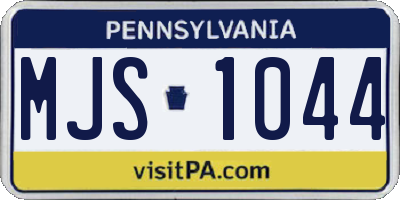 PA license plate MJS1044