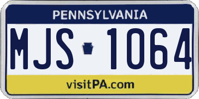 PA license plate MJS1064