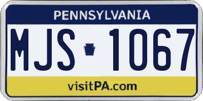 PA license plate MJS1067