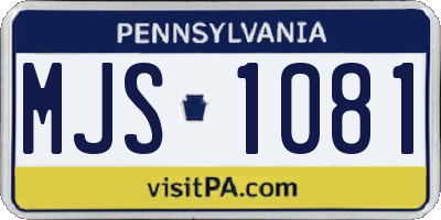 PA license plate MJS1081
