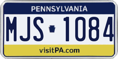 PA license plate MJS1084