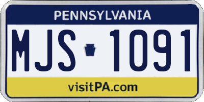 PA license plate MJS1091