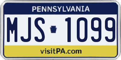 PA license plate MJS1099