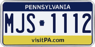 PA license plate MJS1112