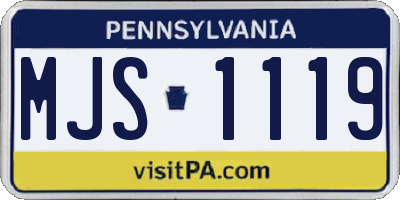 PA license plate MJS1119