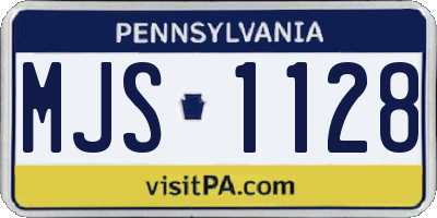 PA license plate MJS1128