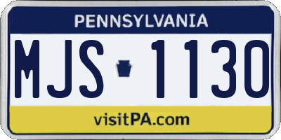 PA license plate MJS1130