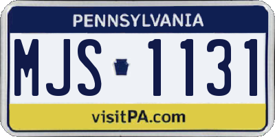 PA license plate MJS1131
