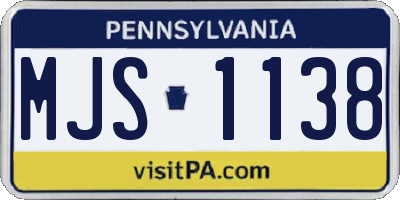 PA license plate MJS1138