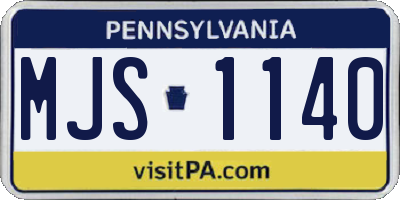 PA license plate MJS1140