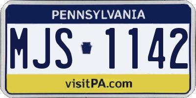 PA license plate MJS1142