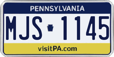 PA license plate MJS1145