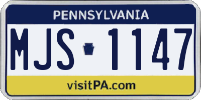 PA license plate MJS1147