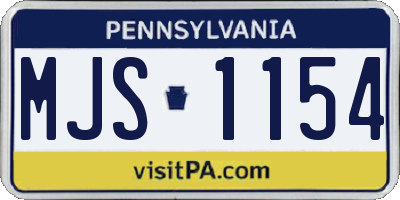 PA license plate MJS1154