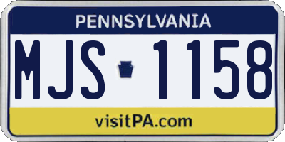 PA license plate MJS1158