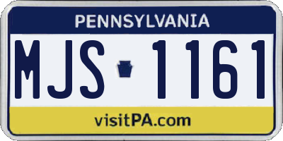 PA license plate MJS1161