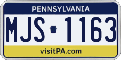 PA license plate MJS1163
