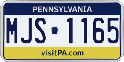 PA license plate MJS1165
