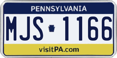 PA license plate MJS1166