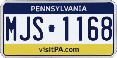 PA license plate MJS1168