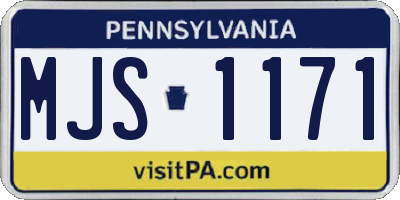 PA license plate MJS1171