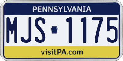 PA license plate MJS1175