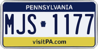 PA license plate MJS1177