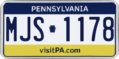 PA license plate MJS1178