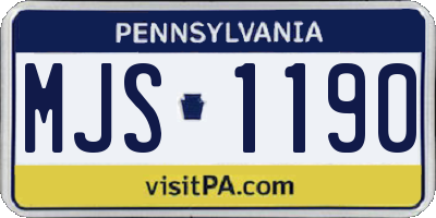PA license plate MJS1190