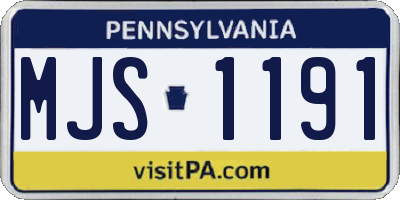 PA license plate MJS1191