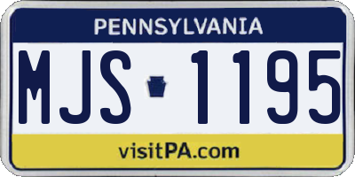 PA license plate MJS1195