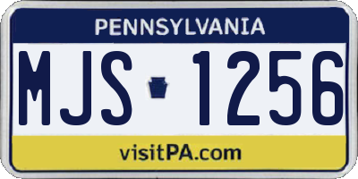 PA license plate MJS1256