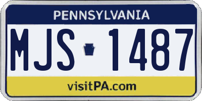 PA license plate MJS1487
